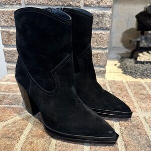 Paige Posey Suede Western Inspired Pointed Toe Suede Boots Size 9.5